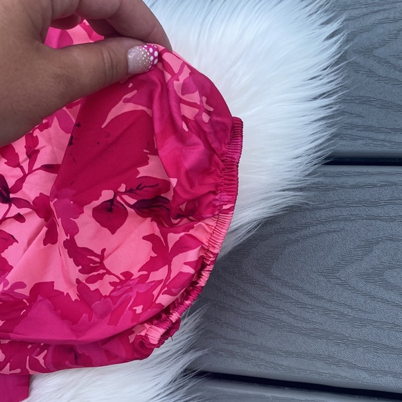 Pink floral print boho cut out puff sleeve midi dress - Picture 5 of 6